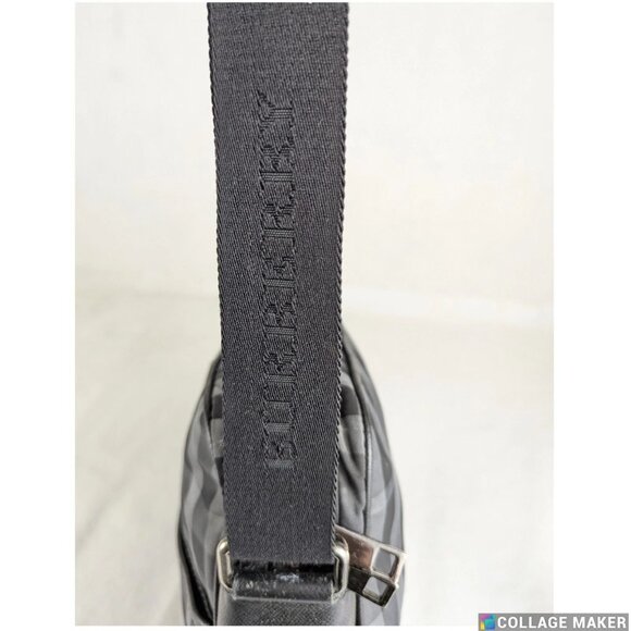 Authentic Burberry Nova Check Black/Gray Manor Crossbody Bag Made in Romania - Picture 9 of 11
